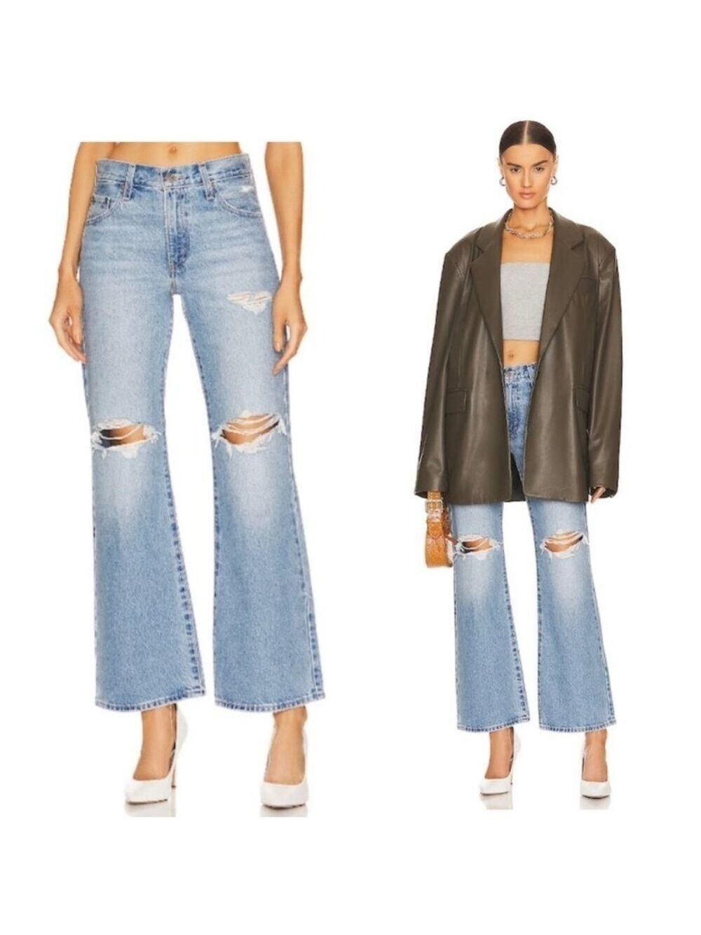 Levi's Distressed Baggy Boot Cut Jeans in Flea Market Find